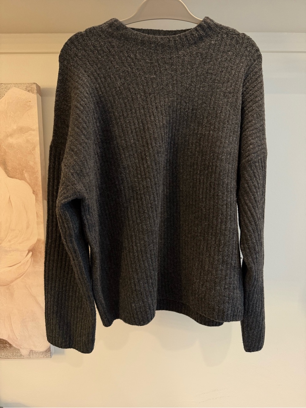 Uniqlo Charcoal Ribbed mockneck Sweater